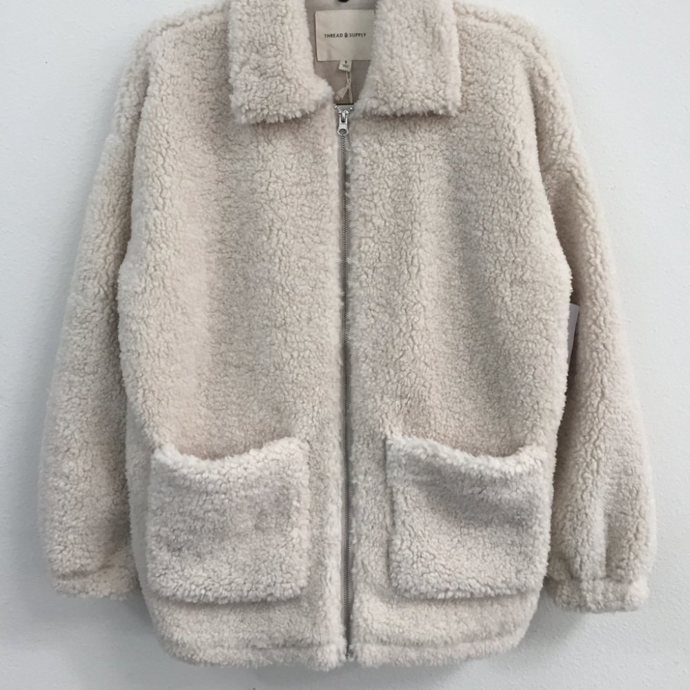 NORDSTROM RACK TEDDY ZIP UP JACKET